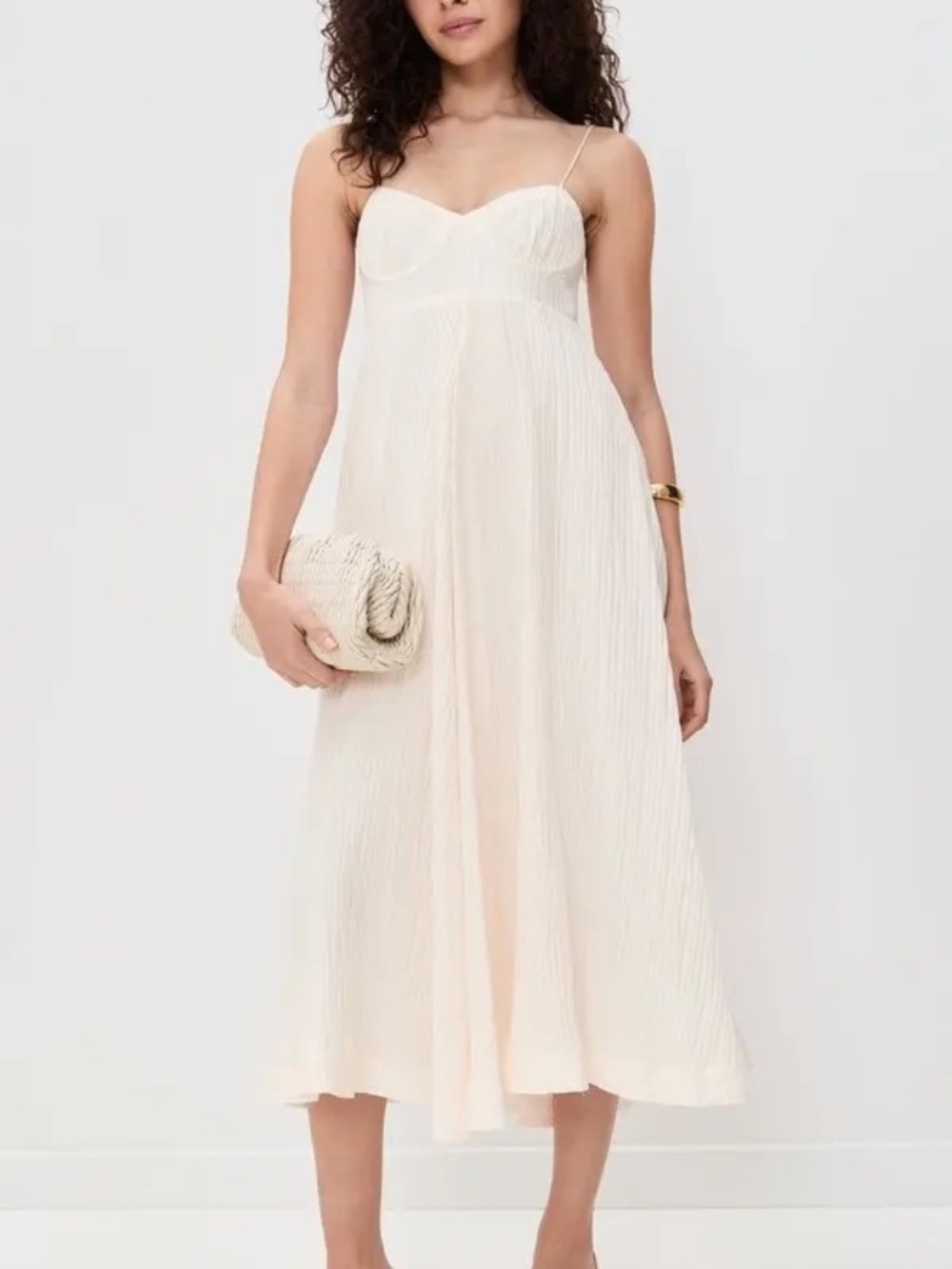 NWT AMUR Jill Midi Dress in Sea Salt - Picture 5 of 8